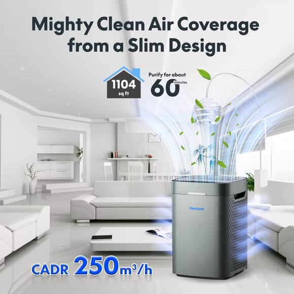 FlowLite Smart Air Purifier (Y2) MSRP $179.99 Advanced 3-in-1 Filtration System - Picture 7 of 9